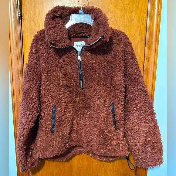 Abercrombie & Fitch cinched curley drama sherpa jacket pullover - Picture 2 of 4